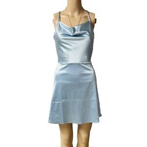 Womens H&M DIVIDED Baby Blue Slip Dress Size Small Read Description